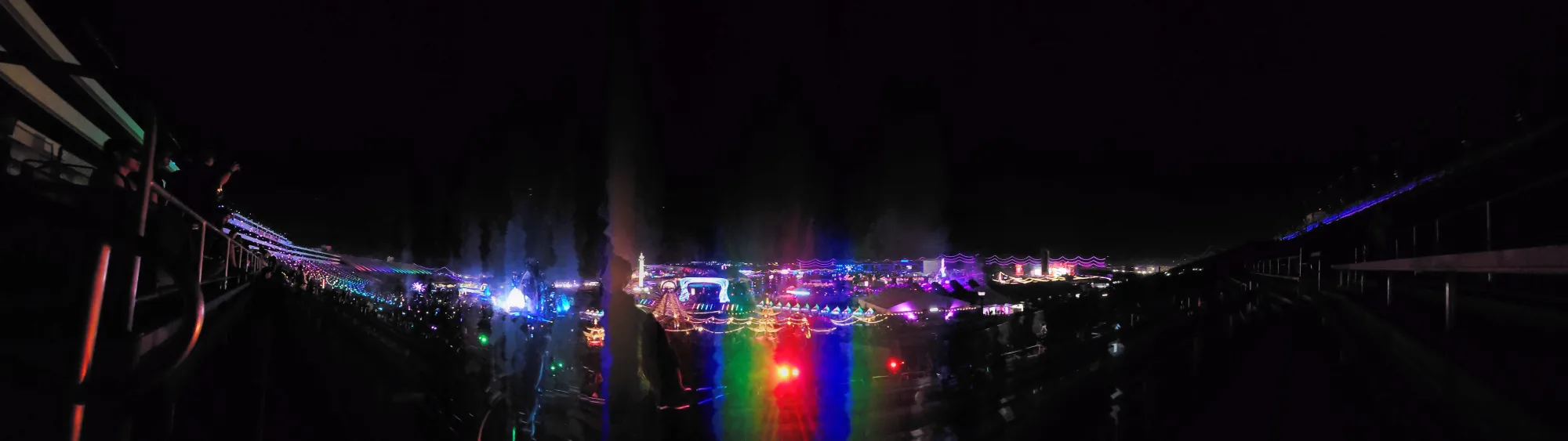 Panoramic overview of EDC Las Vegas at the Motor Speedway